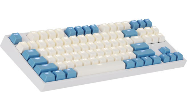 COX 게이트론 LED 게이밍 기계식 키보드 황축, CREAM BLUE, COX CK87