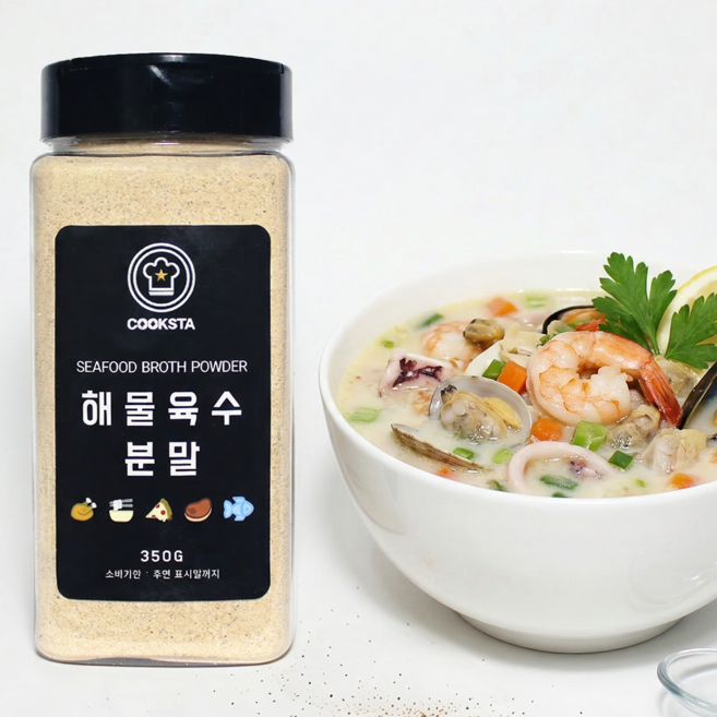 [쿡스타] 해물육수분말 - 라면/찌개/탕에 시원 칼칼한 해물 육수 맛, 350g, 1개
