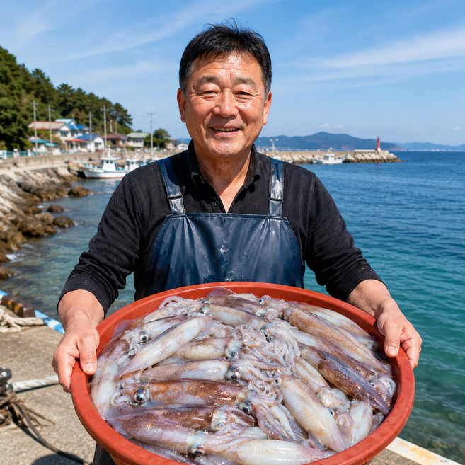 동해대장 국산 생물오징어 국내산 동해안 특대 묵호항 오징어, 1박스, 1kg