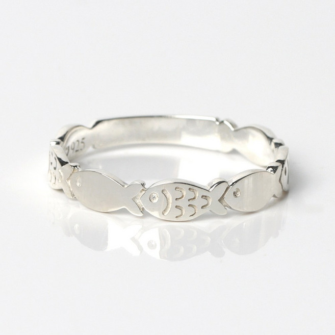 오로프 순은 925 물고기패턴 행운 재물 수능 소원 열손가락 가드링 반지 5호~23호 (S5582R)