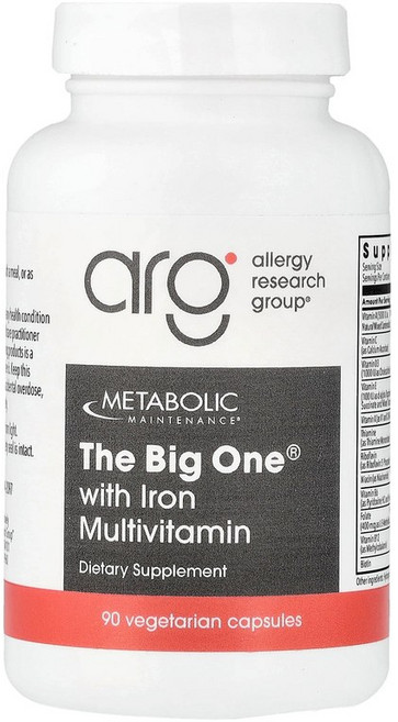Metabolic Maintenance 메타볼릭메인터넌스 더 빅 원 위드 아이언 멀티비타민 90 베지테리안 캡슐 종합비타민, Metabolic Maintenance 메타볼릭메인터넌, 1개