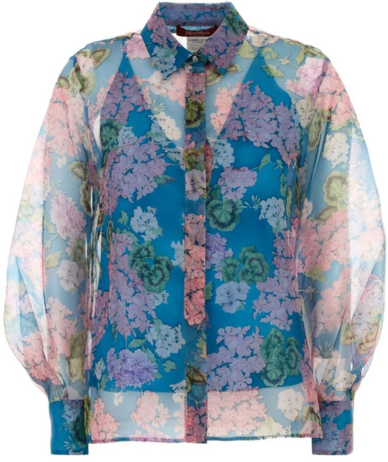 막스마라 프린트 오간자 셔츠