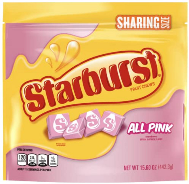 스타버스트 올 핑크 프루트 츄 캔디 백 15.60 온스 스타버스트 올 핑크 프루트 츄 캔디 백 15.60 온스, 1개, 396g