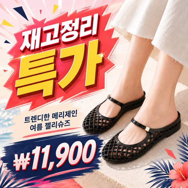 4위 - 로즈바운드 트렌디한 메리제인 여자 여성 여름 젤리슈즈