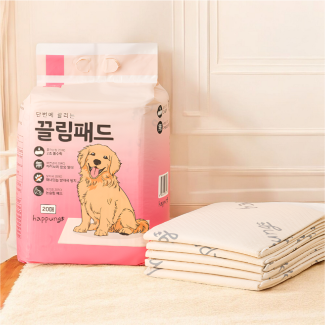 [하뿡 끌림패드] 고함량 일본산 SAP 강아지 슬개골 보호 배변패드 60*80 5+1이벤트, 6세트, 20개입