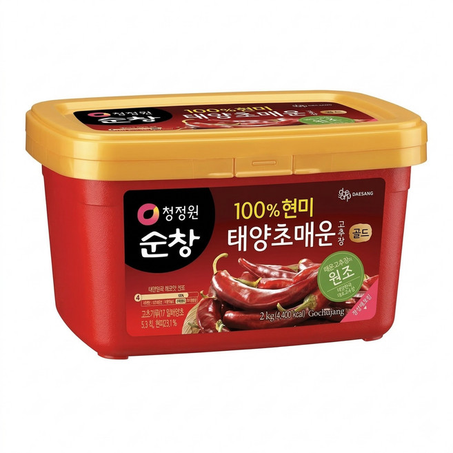 청정원 순창100% 현미 태양초 매운 고추장 골드 2kg 2개, 1kg