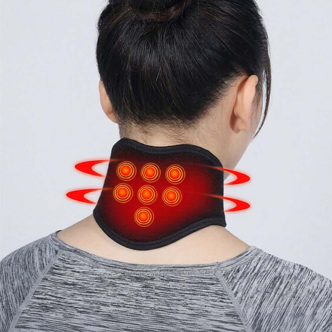 플러스리빙 목 온열패드 자가발열 목 찜질팩 온열 목마스크 목보호대, 1개