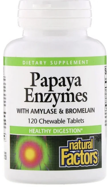 네추럴팩터스 파파야 엔자임 아밀라아제 & 브로멜라인 츄어블 타블렛, 120정, 1개 - 쿠팡