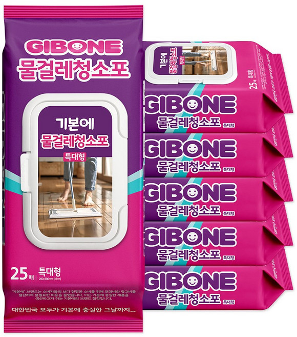 기본에 물걸레 청소포 특대형 캡형 25p, 6개