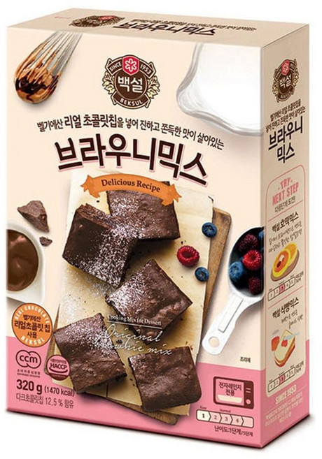 진하고 쫀득한 맛이 살아있는 브라우니믹스 320g 브라우니만들기 제과제빵재료 초코브라우니, 1