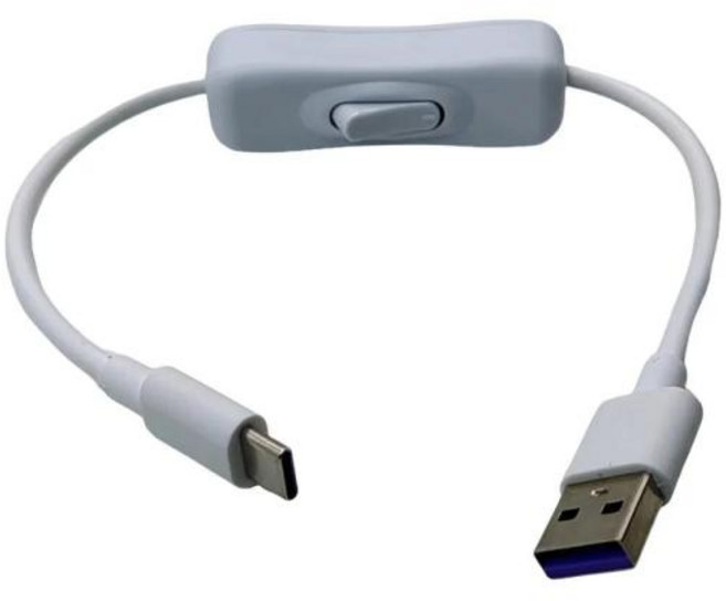 삼성 S10 S9 S8 용 3A USB 유형 C 케이블 Huawei P30 Pro Raspberry Pi 4B ON OFF 스위치가있는 고속 충전 전화 충전기, 3)WHITE, 1개