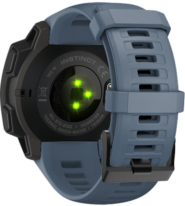 ibits Garmin Instinct 矽膠錶帶 替換腕帶 22mm, 藏青色, 1個
