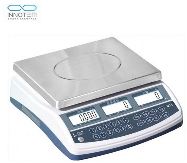 이노템 계수용 전자저울 QC-1(15kg/0.5g) 전자 계부품 악세사리 사출품 다이캐스팅 정밀부품 충전배터리, 1개
