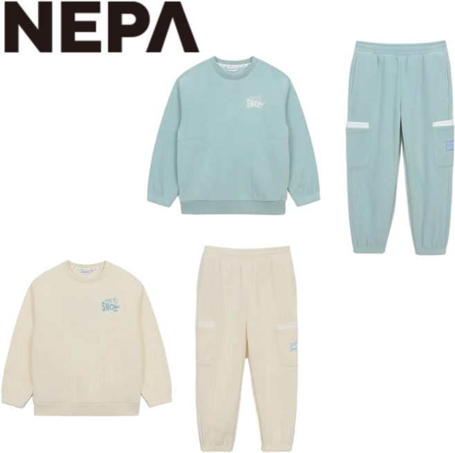 백화점 발송 네파 키즈 플리스 맨투맨 상하복 세트 후리스 기모 상하의 셋 등하교 등하원룩 겨울 데일리 캠핑 스키