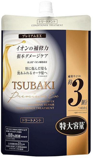 Amazon.co.jp 한정 동백 TSUBAKI 프리미엄 EX 인텐시브 리페어 헤어클리닉 리필용 1000mL, 1L, 1개