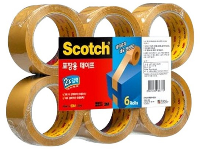 3M)포장용테이프(3615-6/48mm*50m/6개입), 1개, 갈색(M323710)