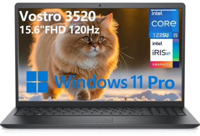 Dell Vostro 3520 3000 15 15.6\" FHD 120Hz 비즈니스 노트북 12세대 인텔 10코어 i5-1235U(비트 i7-1195G7) 16GB DDR4, 16GB DDR4 RAM/ 512GB PCIe SSD, 1개