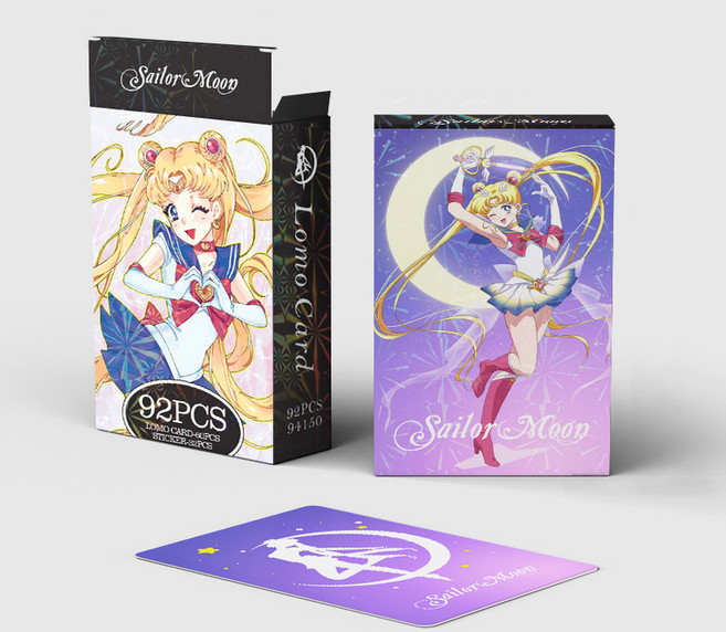 세일러문 포토카드 굿즈 LOMO 포카 60pcs + 미니 스티커 32pcs, 퍼플, 1개