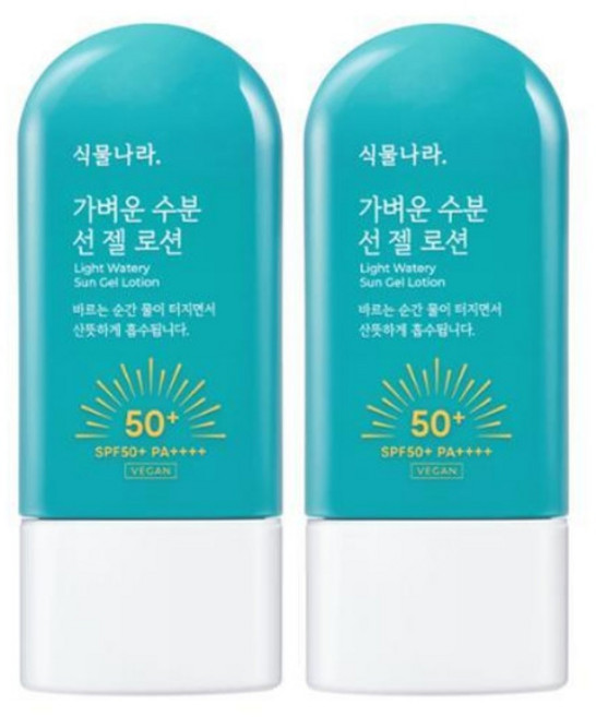 [블리샵]식물나라 가벼운 수분 선 젤 로션 60ml+60ml, 60ml+60ml 보노보노 기획