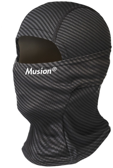 Musion透氣卡夢頭套 吸汗速乾安全帽內襯 防曬抗UV騎行面罩, 碳纖維, 1個