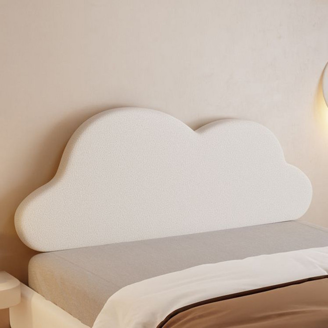 헤드쿠션 침대 등받이 벽쿠션 구름형 뽀글이 대형 쿠션 머리, 크림