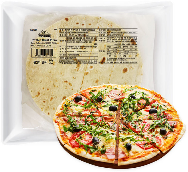 씬 피자도우 8인치(20cm), 1개, 1.185kg