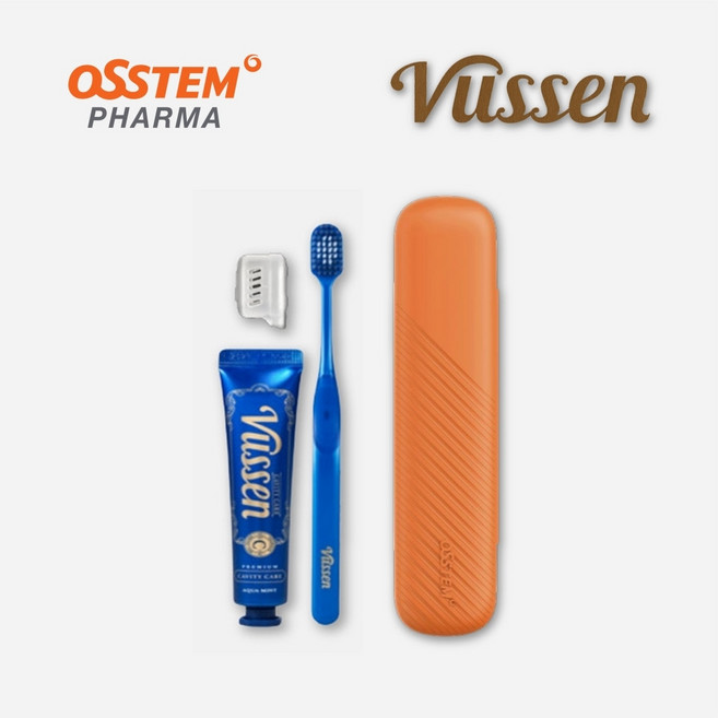 오스템 여행 휴대용 양치키트 뷰센 C 충치케어 치약 40g + 칫솔 세트, 50세트