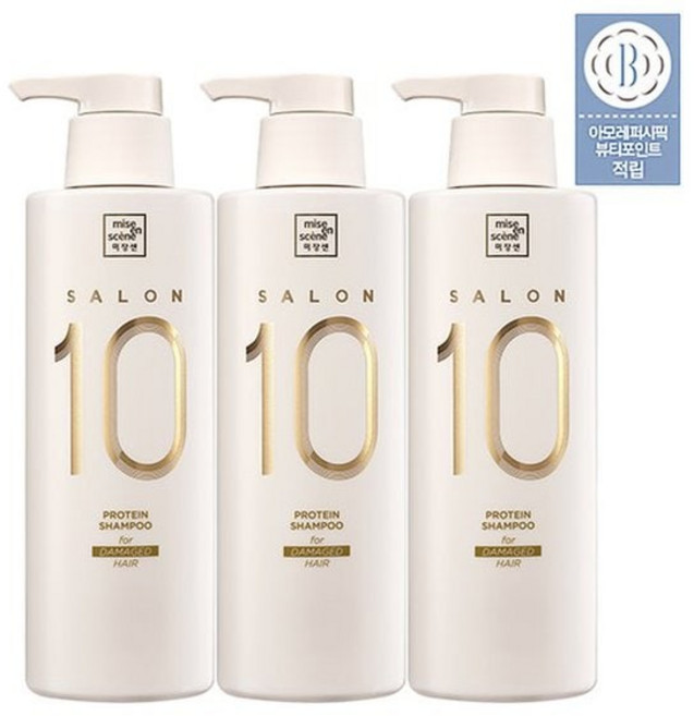 미쟝센 살롱10 단백질 샴푸/트리트먼트 3입, 500ml