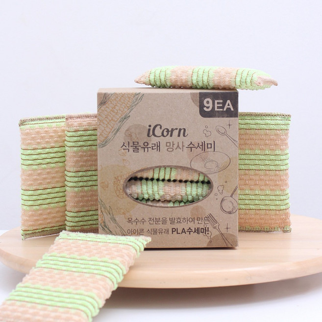 수사사 국산 주방 식물유래 옥수수 망사 수세미 9장, 1세트, 9개입