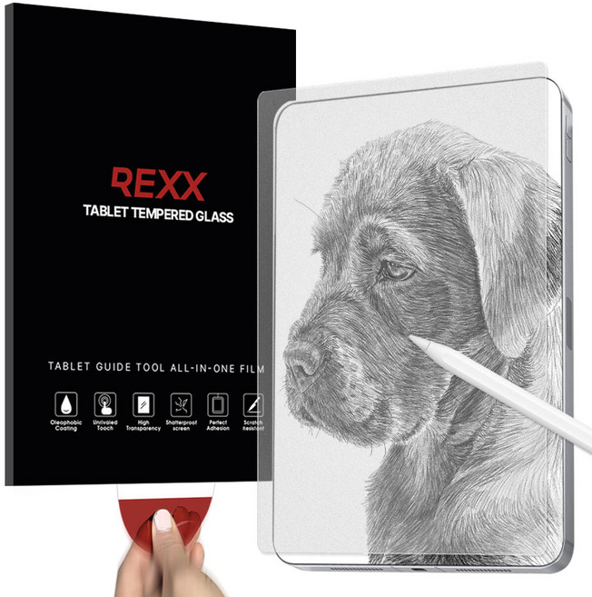 렉스 3초컷 종이질감 코팅 태블릿PC 강화유리 가이드툴 아이패드 액정보호필름, 1개