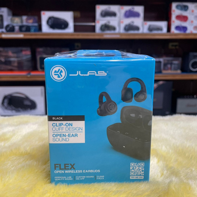 JLab FLEX 開放式藍牙耳機 藍牙5.4 多點連線 低延遲 聽力保護 APP 控制, 消光黑