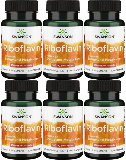 스완슨 리보플라빈 비타민 B2 100mg, 6팩, 100정 - 쿠팡