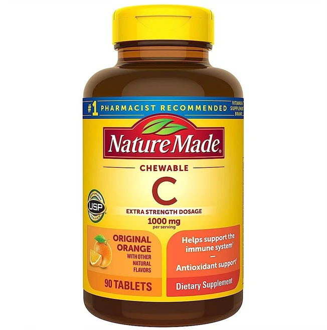 네이처메이드 비타민 C 1000mg 츄어블 오렌지 90정, 1개 - 쿠팡