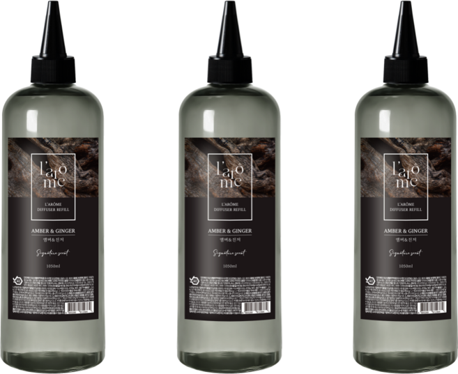 더허브샵 라홈 대용량 디퓨저 리필오일, 앰버 앤 진저, 1.05L, 3개