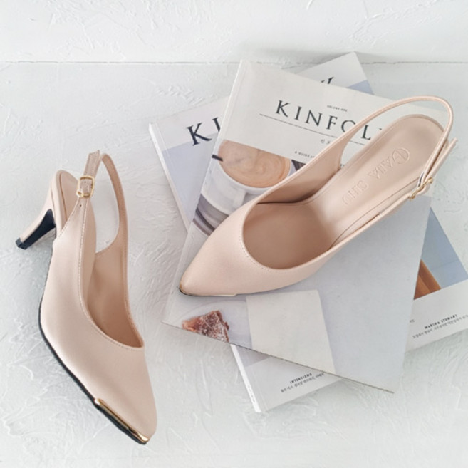 가이아슈 여성용 슬링백 구두 7cm