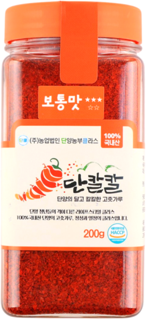 단칼칼 국산 단양 세척 청결 고추가루 햇 고춧가루 (보통매운맛), 200g, 1개
