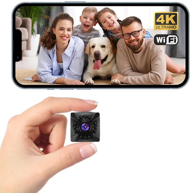 1080P 4K 풀 HD 카메라 미니 핫스팟 WiFi 원격 모니터 충전식 배터리 모션 감지 보안 캠코더, 01 BKX5 with light, BKX5 with light