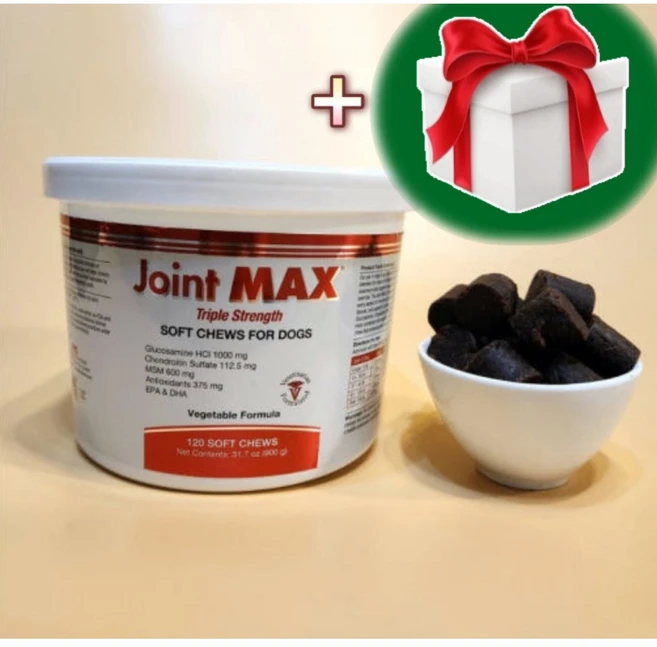 조인트맥스 강아지 관절영양제 트리플 스트랭스 소프트츄 120 츄어블 1통, 뼈/관절강화, 1개 - 쿠팡