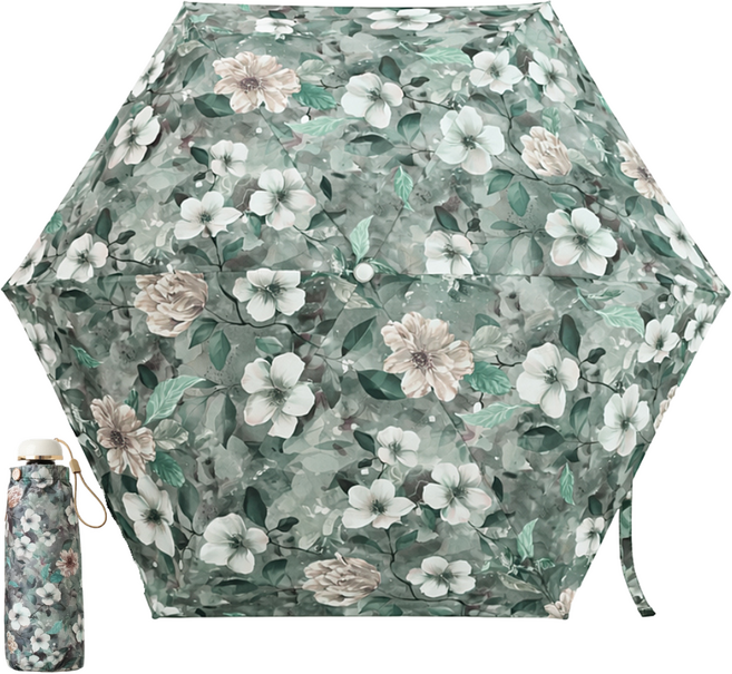 초경량 5단 UV차단 암막 양산우산 블루밍 캔버스