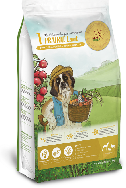 瑞威 Real Power 全齡犬 亮毛溫和配方 草原羊肉, 4kg, 1個, 混合口味