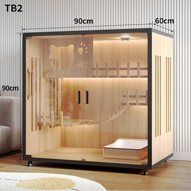 고양이 호텔장 대형 캣빌라 사육장 격리장 놀이터 별장, 자가 설치, 1개, TB2 90x60x90cm