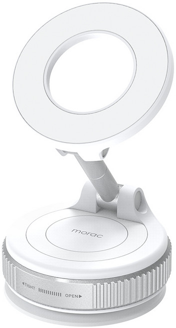 모락 진공 흡착 접이식 차량용 맥세이프 자석 거치대, 화이트, 1개