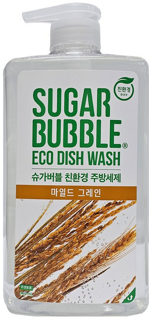 슈가버블 친환경 주방세제 마일드 그레인 (펌프), 1개, 940ml