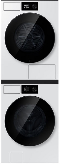 Bespoke AI 세탁기+건조기 21/18kg (71.1mm LCD+다이얼)+상단 설치 키트, 화이트, WF80H2118GDHW