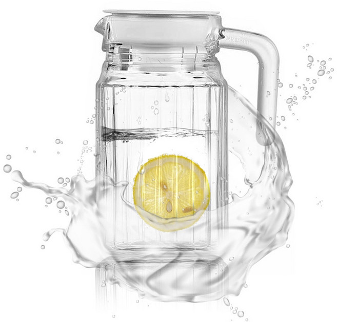 루미낙 콰드로 강화유리물병 내열 레스토랑 가정용 저그 0.5L 1L 1.7L pl 달빛스토어, 1개