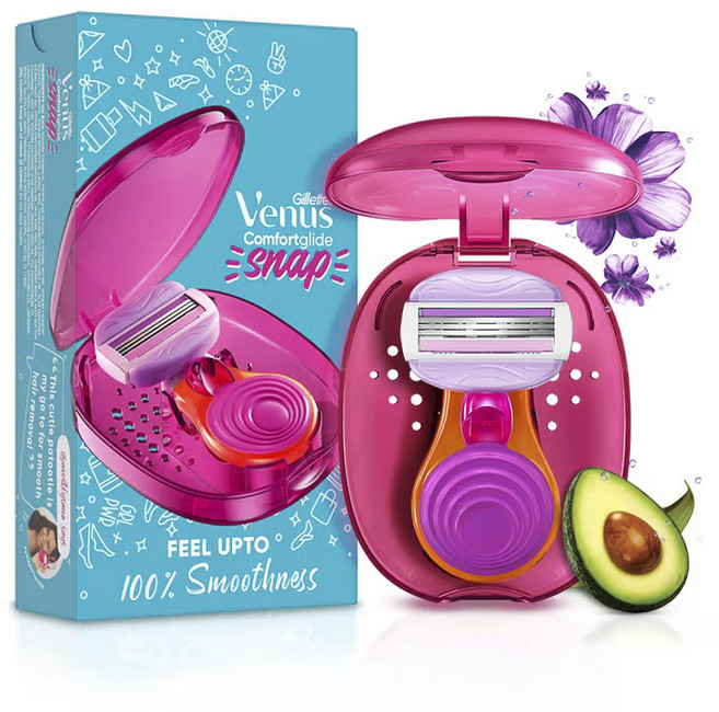 Venus 컴포트글라이드 스냅 여성용 면도기, 1개, 1개입