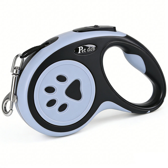 강아지 자동 리드줄 야외 산책용 신축 리드줄, 블랙, 1개