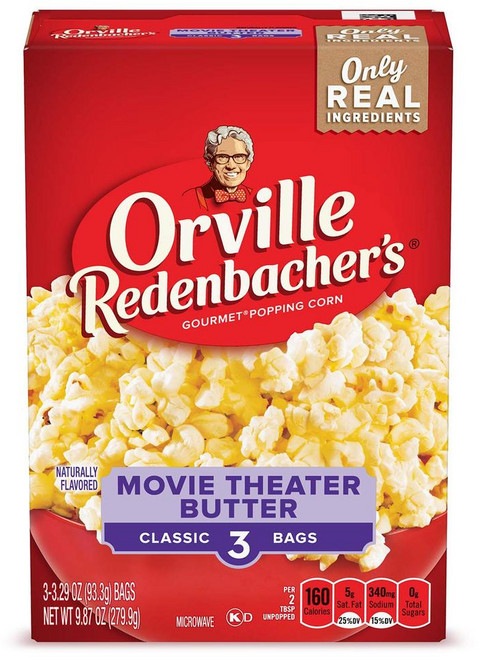 Orville Redenbacher’s 전자레인지용 팝콘 영화관 버터맛 3카운트 1박스, 279.9g, 1개