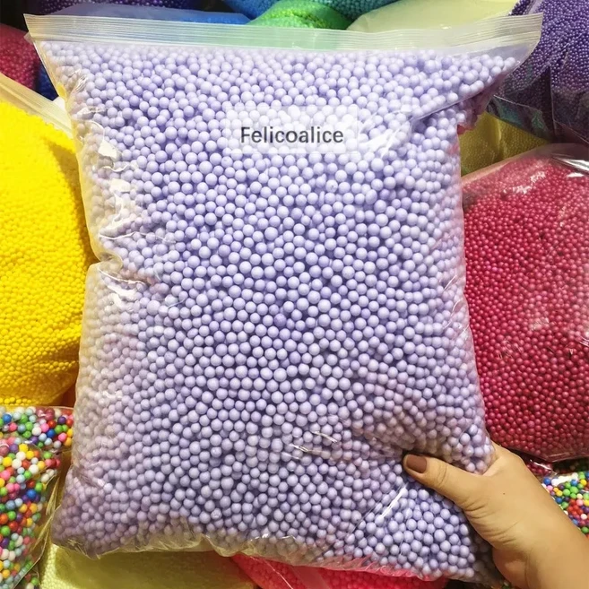 슬라임 소파 필러 및 병/홈 공예 선물 장식 작성에 대 한 250 그램/가방 6-8mm 파스텔 라운드 거품 구슬, 01 6-8mm, 20 purple-250