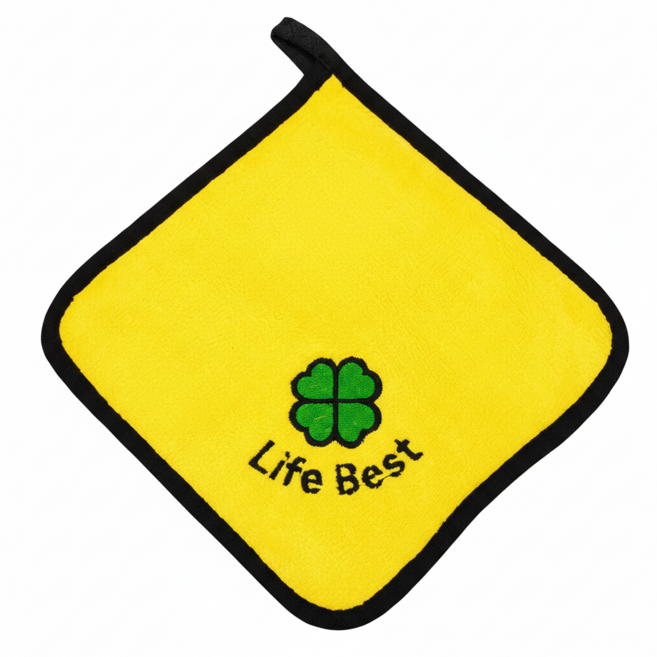 Dewit 도톰한 자수 골프 릴수건 골프 타올 골프 볼타올 골프 수건 택1, 노랑색, 1개